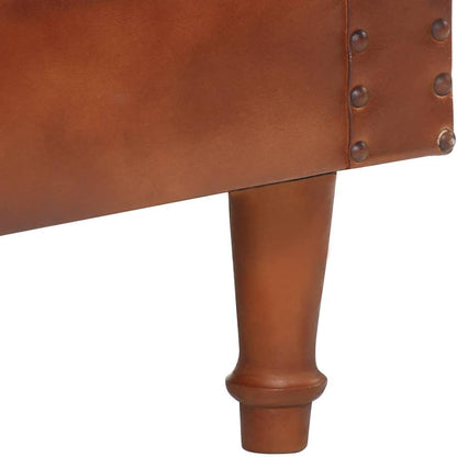 Armchair Brown Genuine Leather Lounge Chair TV Chair Recliner Chair Office Chair for Bedroom Living Room Study Office