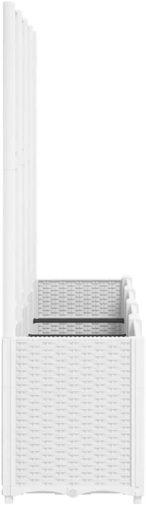 Flower Box for Garden with Trellis White 160 x 40 x 140 cm PP Furniture Outdoor Planter with Grid for Garden - QUORE