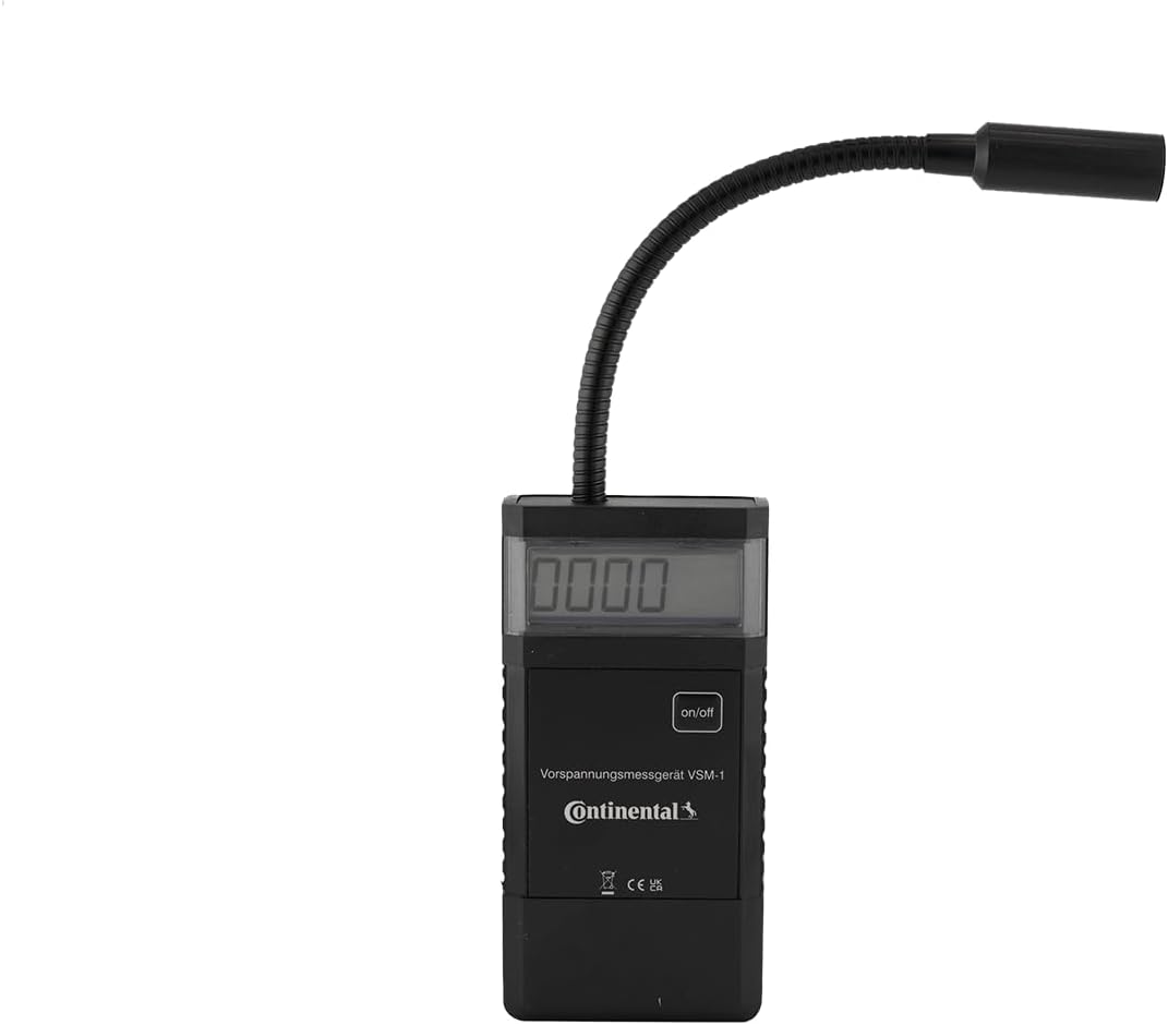 Conti® VSM-1 Bandspanningsmeter voor alle riemen, meetbereik 10-500 Hz, 4-cijferig lcd-display, optische sensor, voorspanningsmeter voor nauwkeurige meting van de riemspanning