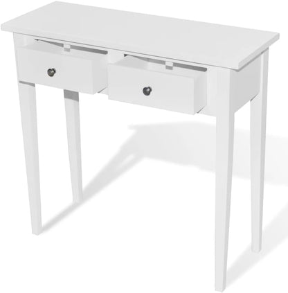vidaXL Side Table with Drawers White Side Table Table Side Tables Furniture