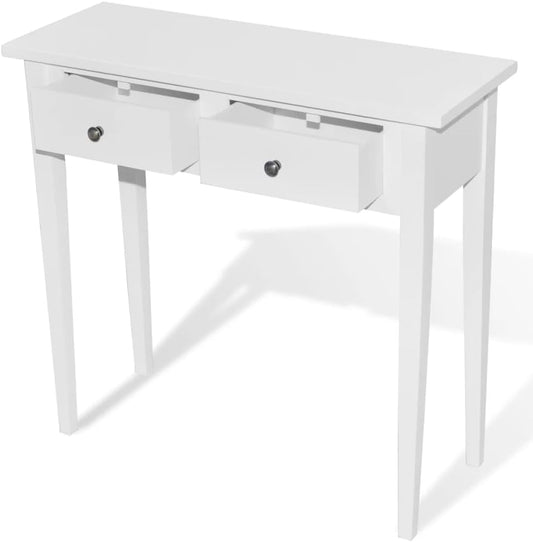 vidaXL Side Table with Drawers White Side Table Table Side Tables Furniture