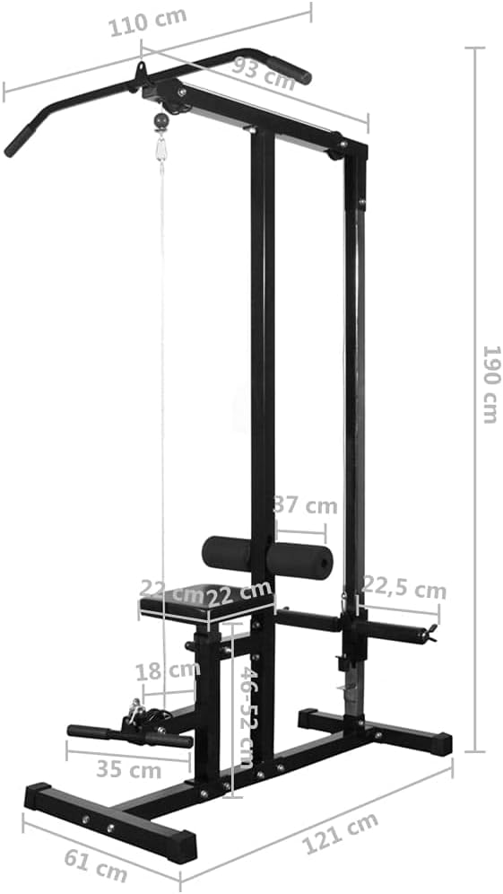 Power Tower – Fitnessstation – Krachtstation – Pull-Up Rek – Dumbbell Set – 60,5 kg Compleet – Verstelbare Beengelegenheid – Veiligheidshaken
