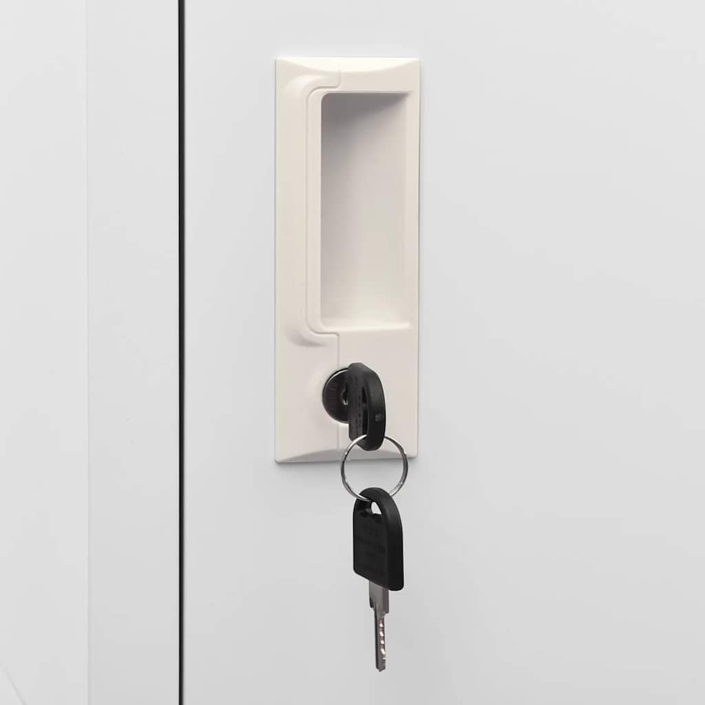 vidaXL Locker Cabinet with 3 Compartments 38x45x180cm Locker Cabinet Safe Office Cabinet - QUORE