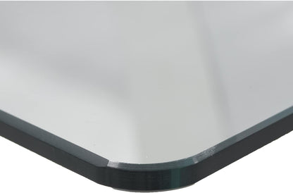 DRW Rechthoekige eettafel van metaal en glas in transparant en chroom 160 x 90 x 75 cm