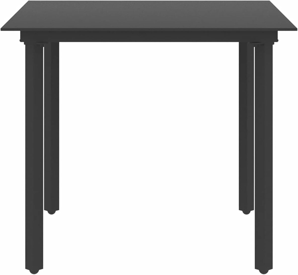 Tidyard Eetkamerset voor de tuin, 3-delig, tafel en stoelen, terras, balkon, buiten, PVC, rotan, zwart - QUORE