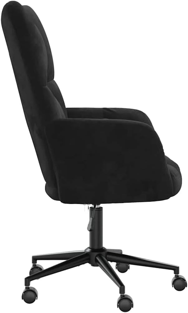 Relaxstoel Zwart Fluweel – Relaxstoel Met Armleuningen – Loungestoel – Televisiestoel – Oorfauteuil – 360 Graden Draaibaar – Verstelbare Zithoogte