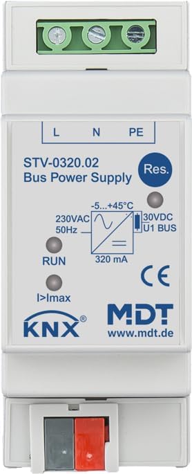 MDT EIB/KNX busspanning, 2TE, REG, 320/640mA - STV-0320.02