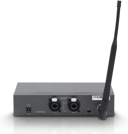 Draadloos In-Ear Monitorsysteem – In-Ear Monitor – IEM-Systeem – Draadloze Monitor – Podiummonitor – Set met 2 Riempacks en 2 In-Ear Hoofdtelefoons – 96 Kanalen, 584-607 MHz
