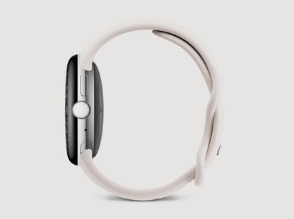 Google Pixel Watch 4 (41 mm) - Android-smartwatch met koepelvormig display, uitgebreide gezondheids- en fitnesstracking en hulp van Gemini - Gepolijste zilveren aluminium behuizing - Porseleinen