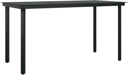 Gecheer Tuineetkamerset, 5-delig, zwart, 10# tafel voor buiten, terras, eetkamerstoelen voor buiten - QUORE