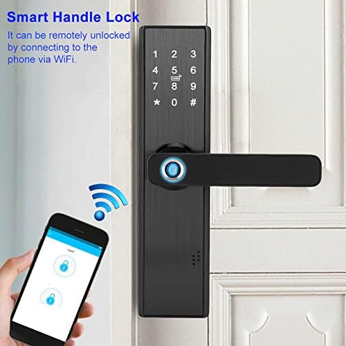 Smart Door Lock Smart Keyless Lock, WiFi Vingerafdruk en Touchscreen Deurslot Yale Voordeur Vingerafdrukslot Biometrisch