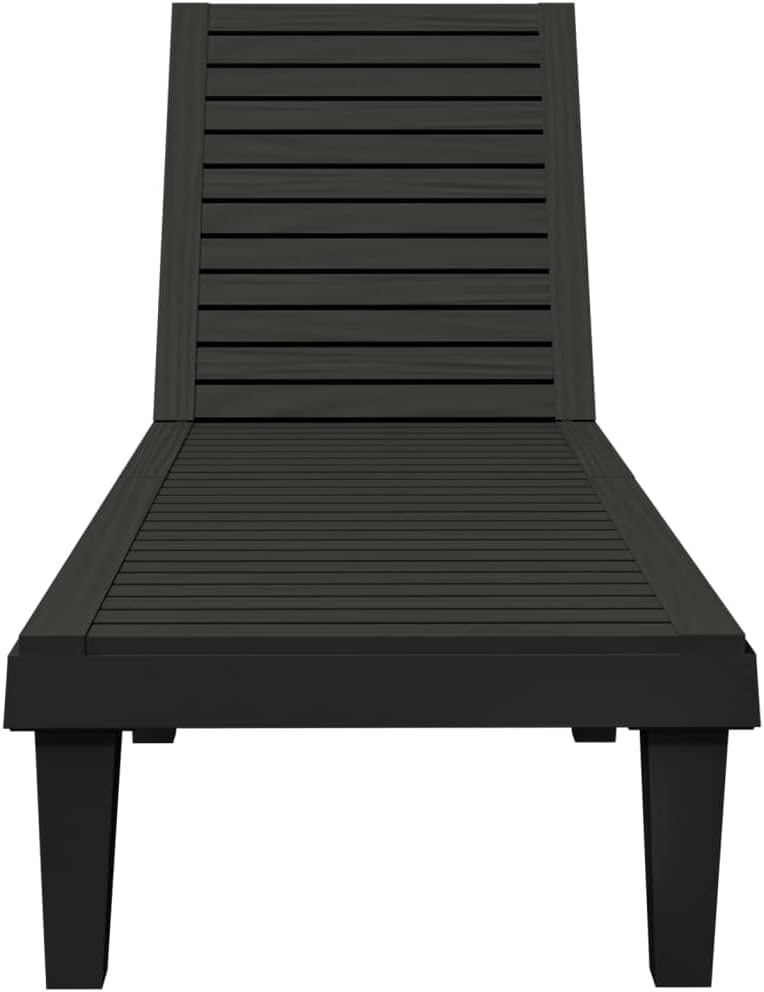 vidaXL Lounger 155x58x83 cm polypropylene black - QUORE
