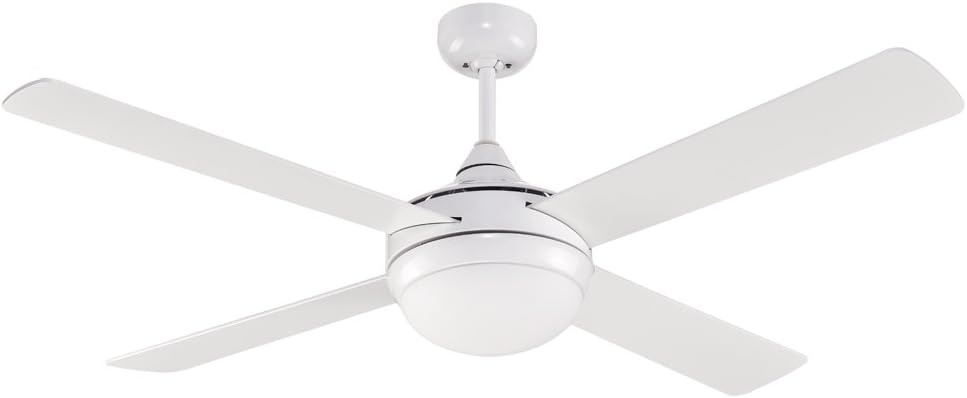 Wonderlamp Marea plafondventilator met licht, E27, 15 W, wit, 132 x 132 x 43 cm