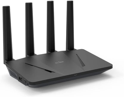 GL.iNet GL-AX1800 (Flint) WiFi 6-router - Dual-band Gigabit draadloze internetrouter | 5 x 1G Ethernet-poorten | Tot 120 apparaten | Geweldige OpenVPN- en WireGuard-snelheid | WPA3-beveiliging | MU-MIMO | 802.11ax