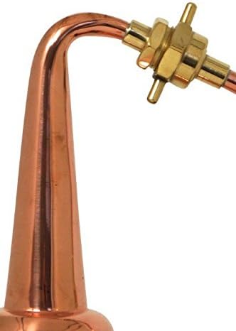 Whisky Distilleerketel – Distillatieketel – Whisky Destilleerketel – Snaps Ketel – Brandewijn Ketel – 0,5 Liter – Koper Met Messing – Elektrische Kookplaat 500W