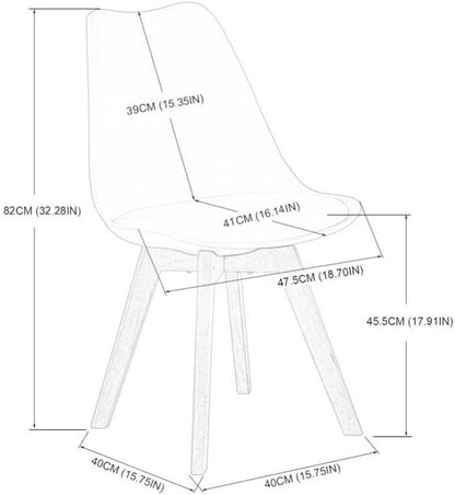 EGGREE Scandinavische eetkamerstoelen, SGS-geteste gestoffeerde keukenstoel, retro-bureaustoel met poten van massief beukenhout, licht kaki, 4 stuks