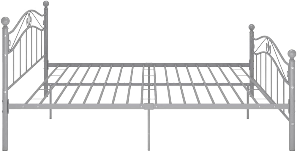 vidaXL Bedframe metaal grijs 160x200 cm, tweepersoonsbed, bed, bedombouw, tweepersoonsbedden, bedden, bedombouwen, frame, frames, slaapmeubel