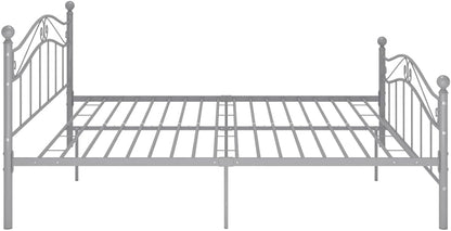 vidaXL Bedframe metaal grijs 160x200 cm, tweepersoonsbed, bed, bedombouw, tweepersoonsbedden, bedden, bedombouwen, frame, frames, slaapmeubel