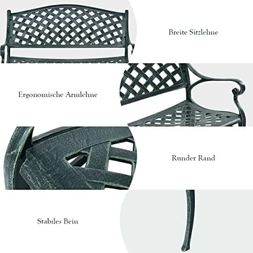 Generisch Garden Bench Aluminium Bronze 103 x 61 x 82 cm - QUORE