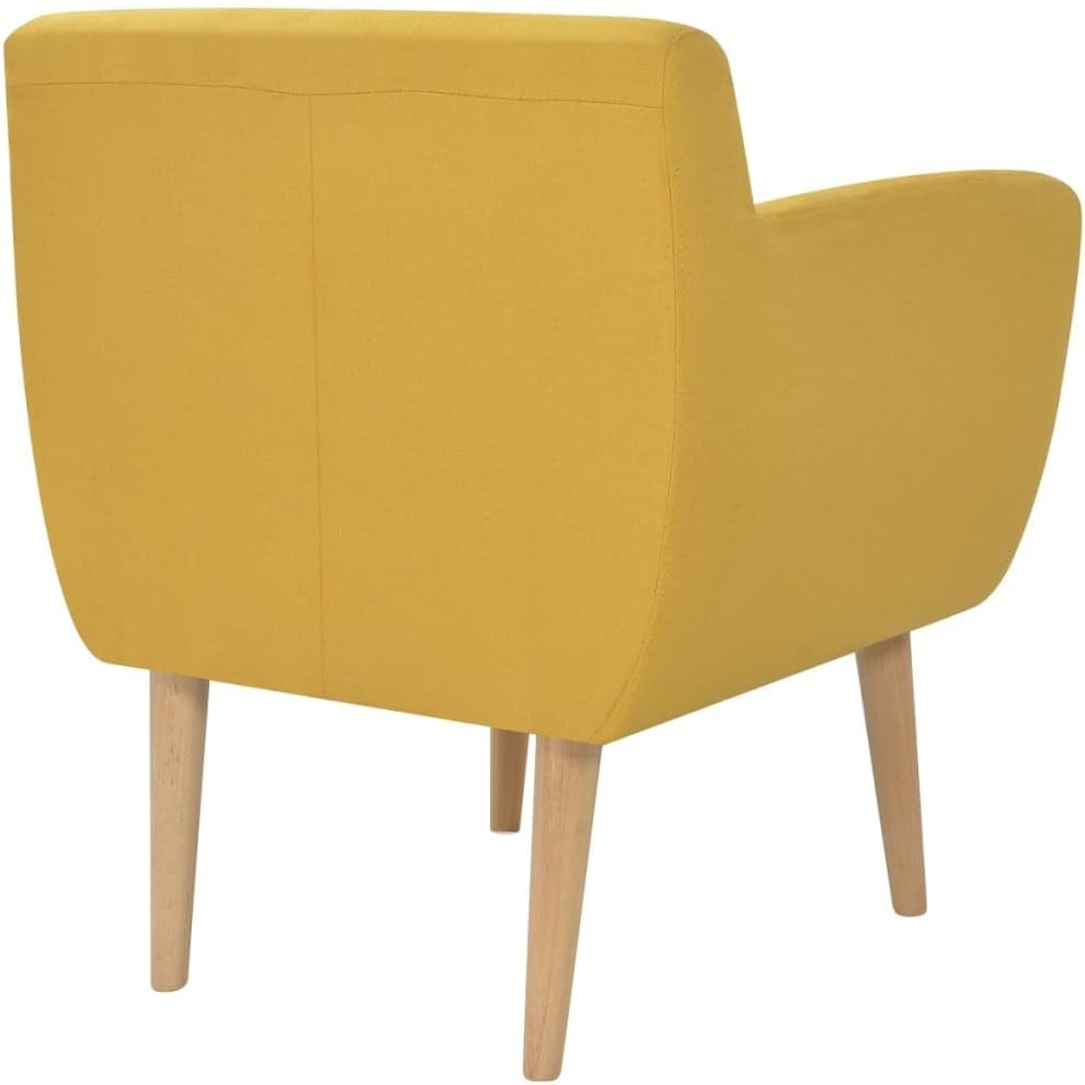 Fauteuil gele stof, loungestoel, televisiestoel, relaxstoel, bureaustoel, stoel voor slaapkamer, woonkamer, werkkamer, kantoor