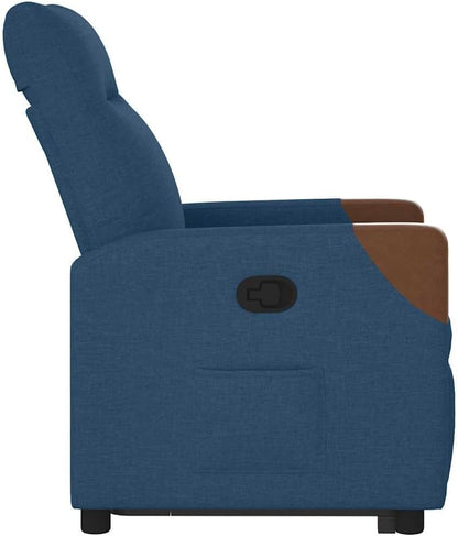 Relaxstoel Met Opstahulp – Elektrische Relaxstoel – TV-Stoel – Ligstoel – Stoel Voor Woonkamer – Verstelbare Ligfunctie – Comfortabele Blauwe Stof