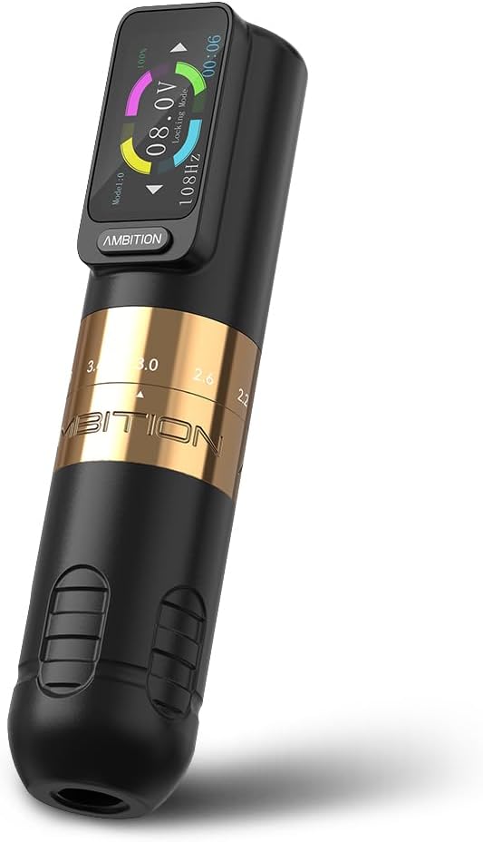 Draadloze Tattoopen – Tattoo Machine – Rotary Pen – Tattoo Cartridge – Tattoomasjien – 6 Verstelbare Slagen 2,2-4,2 mm – 2400 mAh Batterij Met LED Display
