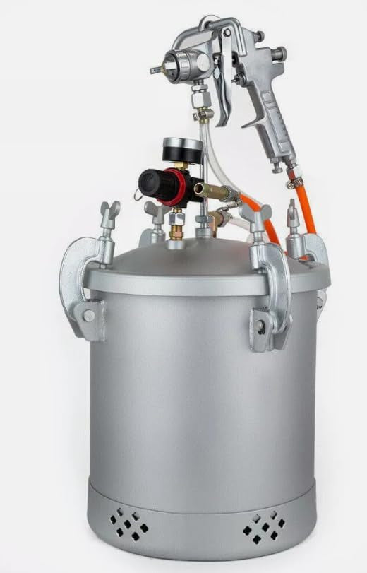 Verfspuit – Verfspuitpistool – Spuitpistool – Verfspuitreservoir – Verfspuit met drukvat – 10 Liter Drukvat – Werkdruk 25-30 PSI
