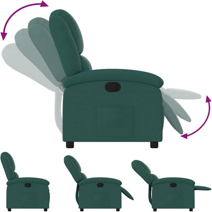 vidaXL Armchair adjustable fabric dark green