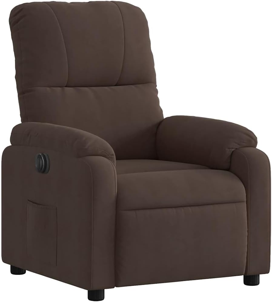 Recliner Chair, Electric Brown, Microfibre Fabric, TV Chair with Reclining Function, Single Lounger, Relax Chair for Living Room, Bedroom