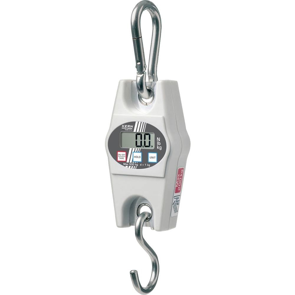 KERN HCB 200K500 Hangweegschaal (weegbereik 200 kg, afleesbaarheid 500 g, hold-functie, universele weegschaal, voor controlewegen bij ontvangst/uitgang)