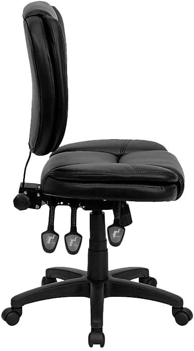 Bureaustoel – Desk Chair – Werkstoel – Kantoorstoel – Stoel Met Middelgrote Rugleuning – Ergonomisch Ontwerp – Zachte Bekleding Met Verstelbare Rugleuning