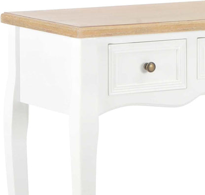 vidaXL Side Table with 3 Drawers White Dressing Table Makeup Table Bedroom Table