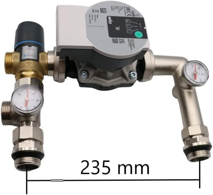 Pompgroep voor vloerverwarming – Vloerverwarmingsgroep – Menggroep – Pompset – Regelgroep – Zilverkleurig – Stil in gebruik – Geschikt tot 150 m²