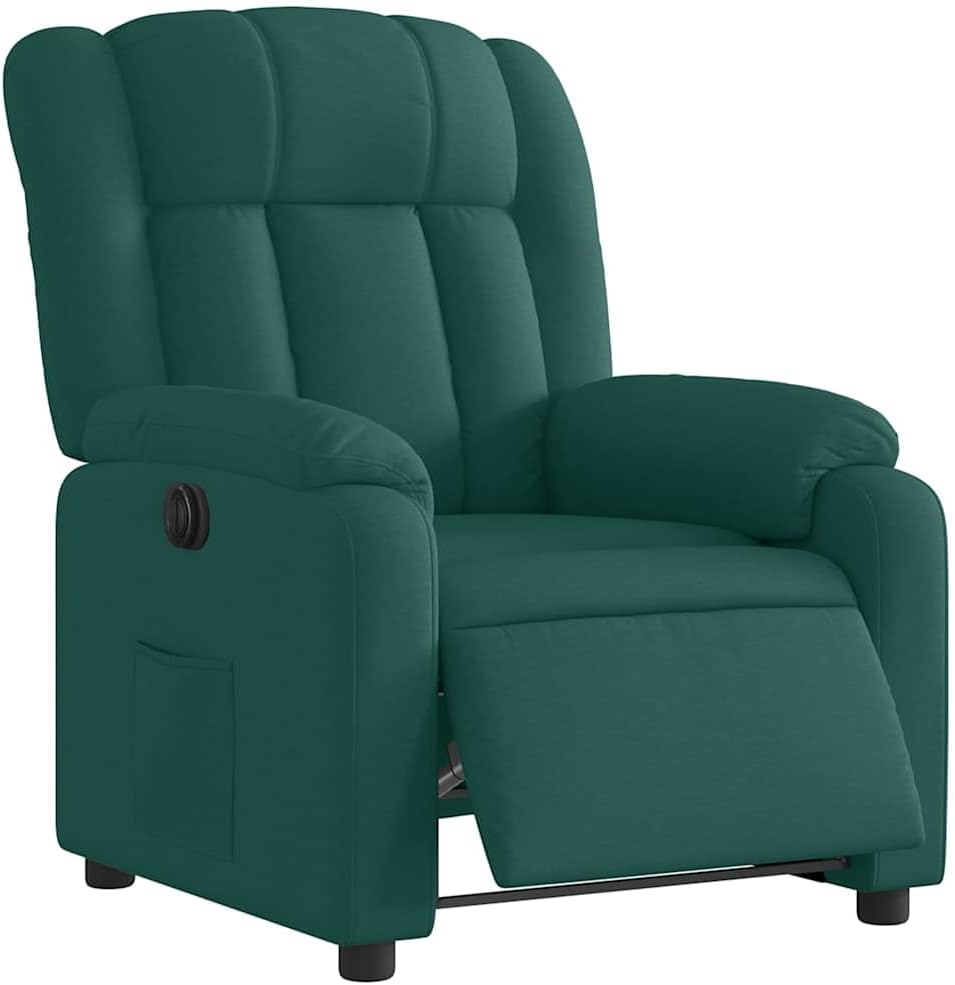 Elektrische Massagestoel, Fauteuil, Verstelbare Rugleuning, Voetsteun, Tv-Stoel, Relaxstoel met Ligfunctie, Ligstoel, Gestoffeerde Stoel, Fauteuil (lichtgrijs) (Donkergroen #29)
