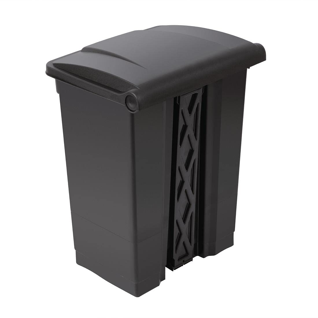 Jantex Kitchen Pedal Waste Bin Black Tight Lid 65ltr Durable Polypropylene - QUORE
