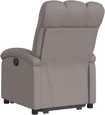 Elektrische Stoel – Kantelbare Stoel – Fauteuil – Loungestoel – Relaxstoel – Taupe Stof – Elektrische Heffunctie – Verstelbare Rugleuning en Voetensteun