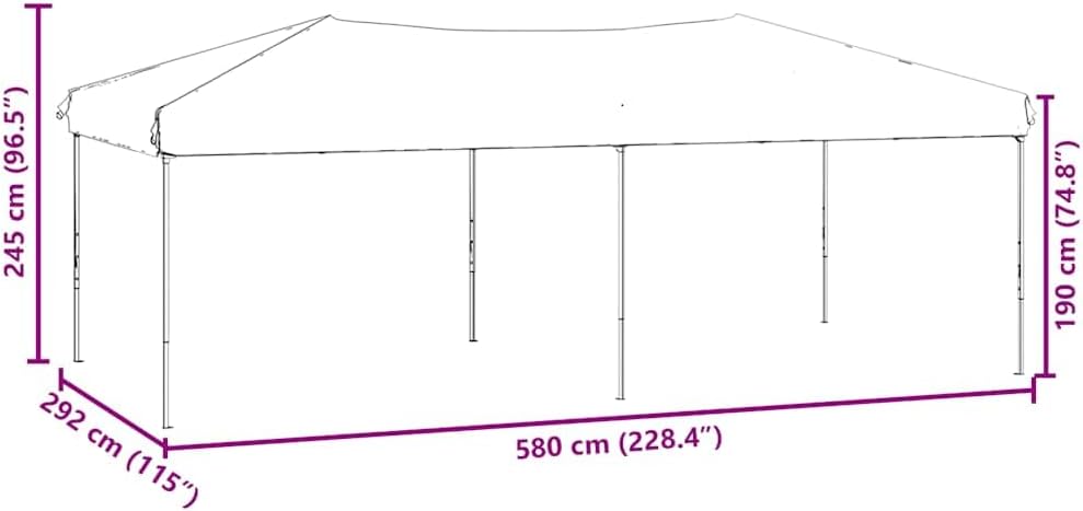 vidaXL Partytent inklapbaar met zijwanden 3x6 m antracietkleurig, prieel, paviljoen, tent, gazebo, tuintent, schuiltent, feesttent, priëlen, gazebos