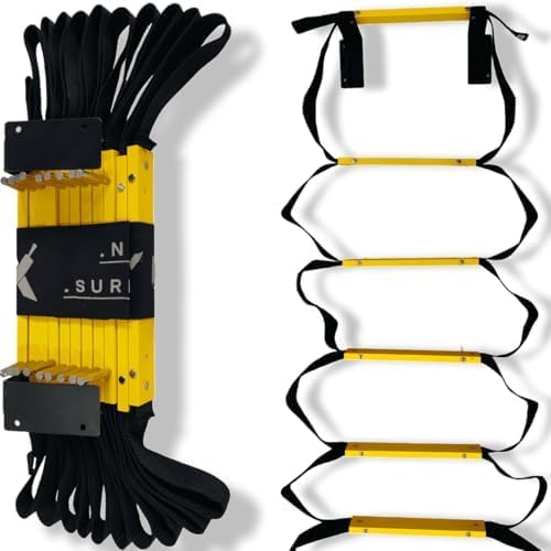 Permanente brandontsnapladder voor een 2-verdiepingen huis 4m | Ladders voor ontsnapping, raam of zolder | Hangladder voor brandnoodgevallen, veiligheid thuis | Externe ladder voor evacuatie