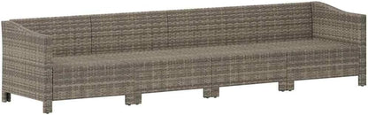 vidaXL 4-piece Lounge set with cushions poly rattan grey - QUORE