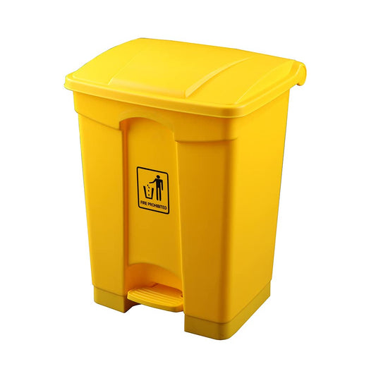 OFITURIA® Afvalemmer met pedaalbak voor afvalcontainer van polyethyleen, veelzijdig bruikbaar, inhoud: 68 l, geel