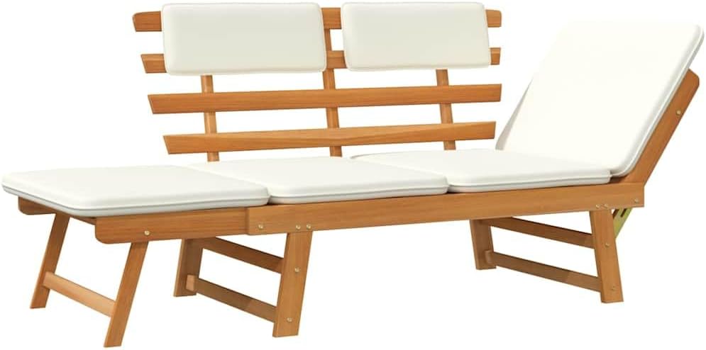 vidaXL Solid Acacia Wood Sunbed/Garden Bench Garden Furniture Sun Lounger Sun Bed Sofa