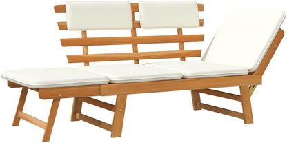 vidaXL Solid Acacia Wood Sunbed/Garden Bench Garden Furniture Sun Lounger Sun Bed Sofa