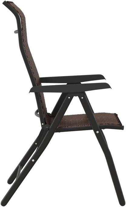 Folding Garden Chairs Set of 8 Brown Synthetic Rattan, Garden Chair, Outdoor Patio Chairs, Patio Chairs - 3270611 - QUORE