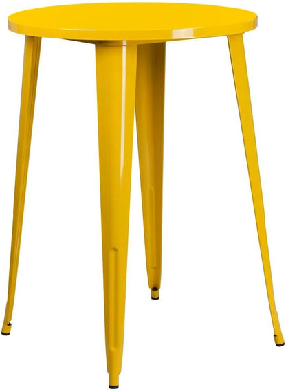 Flash Furniture Ronde tafel voor binnen-buiten bar, metaal, geel, 101,6 x 77,47 x 12,7 cm