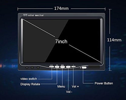 12 mm lens, CMOS-achteruitrijcamera + 7 inch TFT-lcd-scherm, automonitor, remlicht, auto, dak, achteruitrijcamera voor Van dakcamera, Mercedes Benz, Sprinter W906/VW Crafter Caravelle 2007-2015