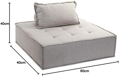 DRW Zitzak, vierkant, polyester, MDF, lichtgrijs, 100 x 100 x 43 cm