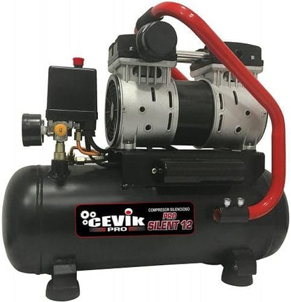 Luchtcompressor – Compressor – Aircompressor – Drukcompressor – Persluchtcompressor – 12 Liter Tank – Stille Olievrije Motor 1 pk