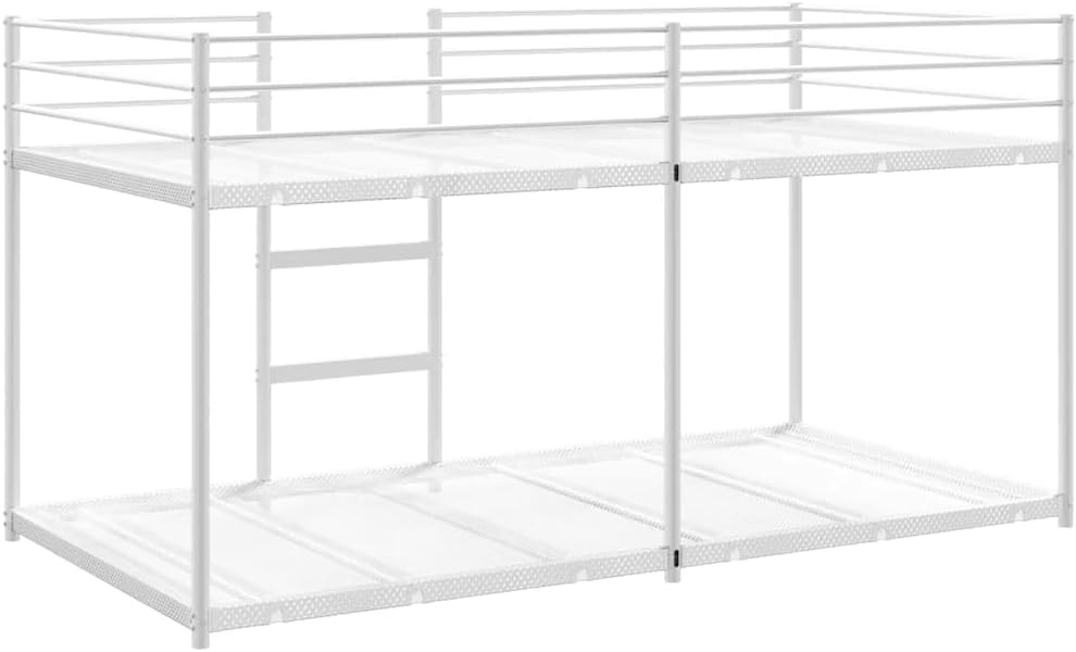 vidaXL Stapelbed zonder matras 90x190 cm staal wit, bedframe, bedbodem, slaapkamermeubilair, hoogslaper, stapelbedframe, laag stapelbedframe