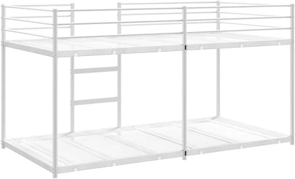 vidaXL Stapelbed zonder matras 90x190 cm staal wit, bedframe, bedbodem, slaapkamermeubilair, hoogslaper, stapelbedframe, laag stapelbedframe