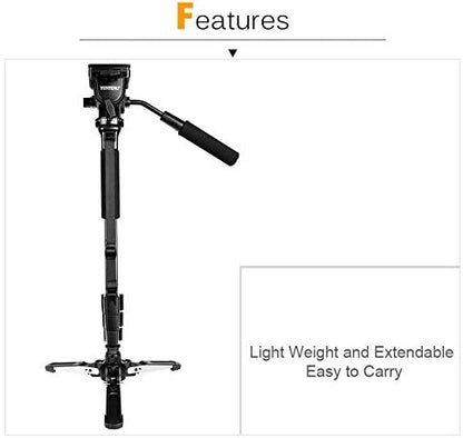 Monopod – Eenbenig Statief – Camerastatief – Fotostatief – Videostatief – Draaibare Basis – Tot 3 Kg Draagvermogen